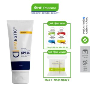 Kem Chống Nắng Hyaestic Mineral & Non-Nano Particle Broad Spectrum Sunscreen SPF45 Dưỡng Ẩm, Ngăn Ngừa Tổn Thương - 60ml